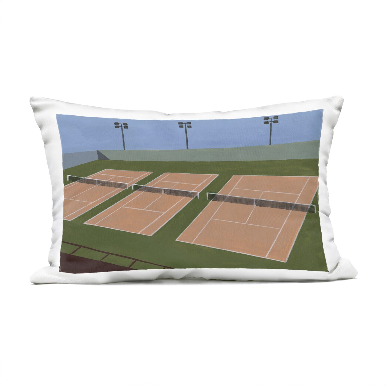 Stupell Industries Tennis Courts View Outdoor Printed Pillow, design by Michael Willett, 14 x 7 x 20